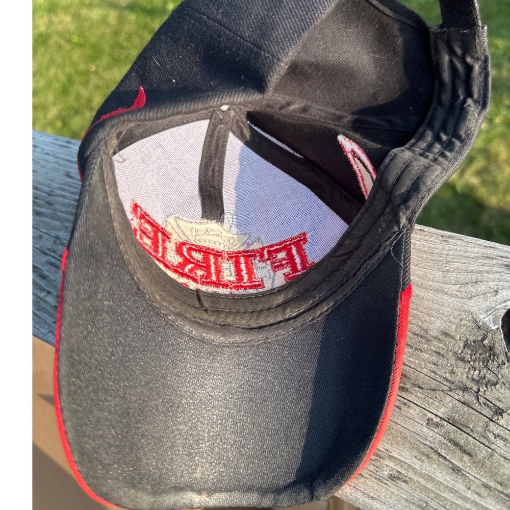 Fire First In Last Out Firefighter Hat Black Red Flame Baseball Cap Adjustable - Picture 2 of 4